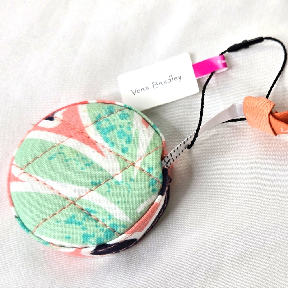 Vera Bradley NWT Tape Measure Rain Forest Lily Coral orange green navy white - Picture 3 of 6